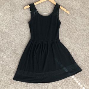 Simple black sleeveless skater dress
